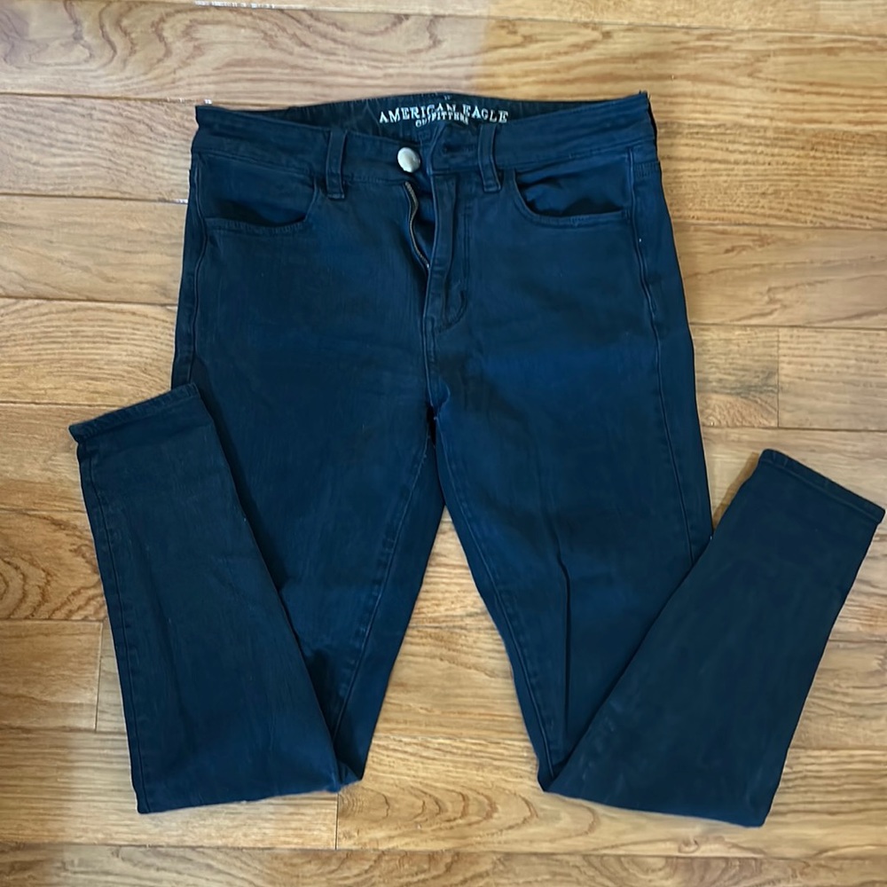 American eagle super stretch black skinny jeans